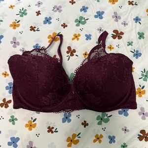 EUC Victoria’s Secret Plunge Bra 38DD - wine